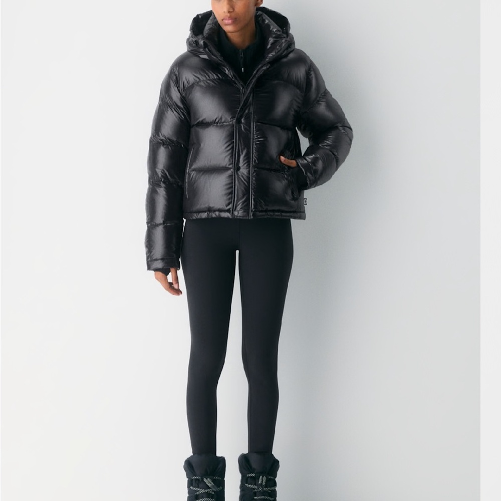 Aritzia Shiny Black Puffer Jacket
